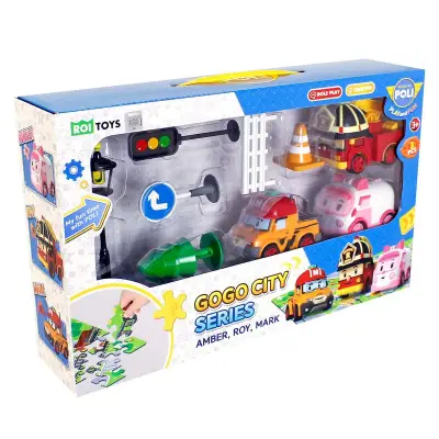 Robocar Poli Gogo City Series - Amber, Roy, Mark Play Set Poli/Zr-913 - 1