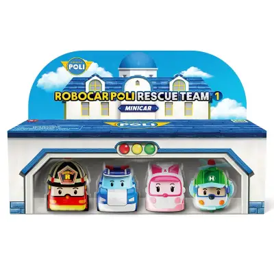 Robocar Poli Mini Town Rescue Vehicles 4-Piece Set Poli/Mrt-760 - 1