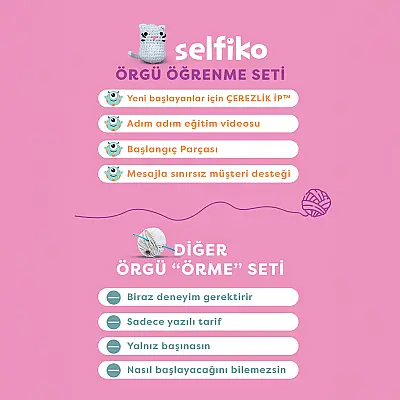 Selfiko Kedoli Örgü Öğrenme Seti - 4