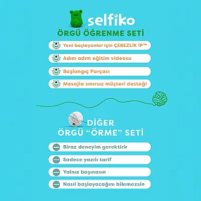 Selfiko Kurbik Örgü Öğrenme Seti - 5