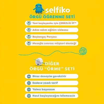Selfiko Pengu Örgü Öğrenme Seti - 4