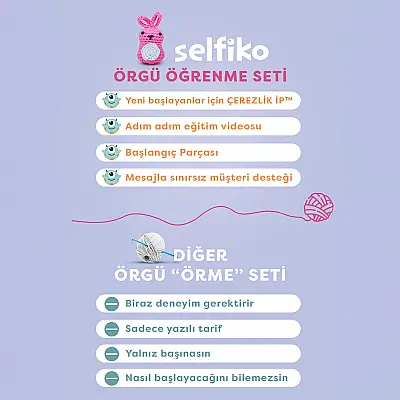 Selfiko Tavşik Örgü Öğrenme Seti - 4
