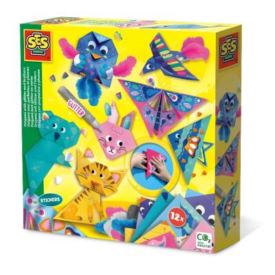 Ses Creative Origami - Cute Animals - With Glitter And Feathers Sc014783 - 1