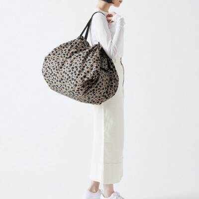 Shupatto Compact Bag Folding Bag - L - Paw Marks S468As - 4