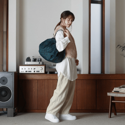 Shupatto Compact Bag Folding Bag - M - Deep Forest S489Df - 5