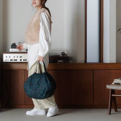 Shupatto Compact Bag Folding Bag - M - Deep Forest S489Df - 6