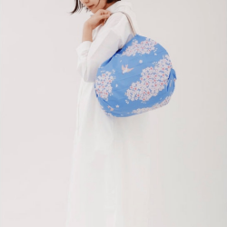 Shupatto Compact Bag Folding Bag - M - Hana Ni Tori S464Ha - 4