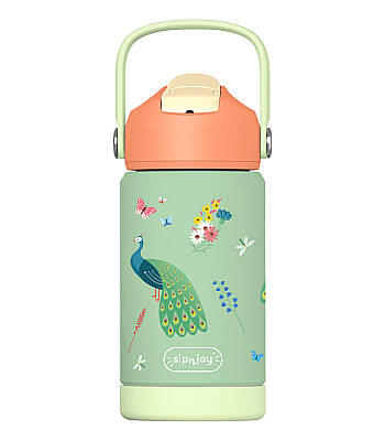 Sipnjoy Flipsip Çocuk Termosu Pipetli Suluk (360 ml) - Peacock Queen - 1