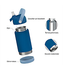 Sipnjoy Flipsip Çocuk Termosu Pipetli Suluk (360 ml) - Rescue Crew - 2