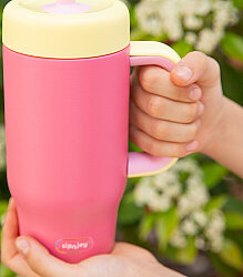 Sipnjoy Handlehug Tumbler Termos Pipetli Suluk (550 ml) - Pembe - 5