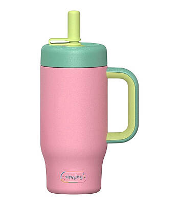 Sipnjoy Handlehug Tumbler Termos Pipetli Suluk (550 ml) - Pudra Pembe - 1