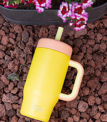 Sipnjoy Handlehug Tumbler Termos Pipetli Suluk (550 ml) - Sarı - 3