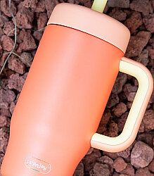 Sipnjoy Handlehug Tumbler Termos Pipetli Suluk (550 ml) - Turuncu - 4