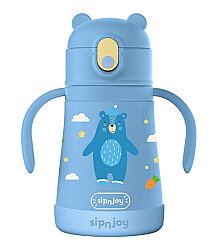 Sipnjoy Sippypals Çocuk Termosu Pipetli Suluk (360 ml) - Koyu Mavi - 1