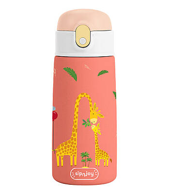 Sipnjoy Sipsquad Çocuk Termosu Pipetli Suluk (480 ml) - Giggle Giraffe - 1