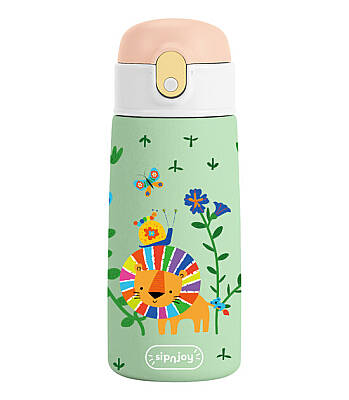 Sipnjoy Sipsquad Çocuk Termosu Pipetli Suluk (480 ml) - Lively Roar - 1