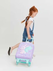 Smiggle Blast Off Junior Rabbit Patterned Wheeled School Bag Lilac 452875 - 7