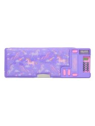 Smiggle Eclipse Pop Out Automatic Pencil Case With Calculator, Lilac 456643 - 1