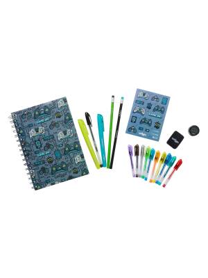 Smiggle Epic Adventures A5 Lined Notebook Stationery Gift Set Grey 482229 - 1