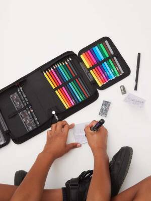 Smiggle Limitless Pencil Case Gift Set Black/Gray 482248 - 4