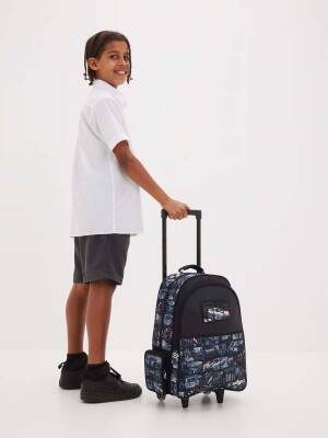 Smiggle Limitless Wheeled School Bag Black/Gray 455358 - 4