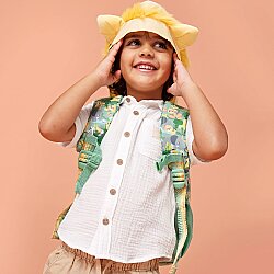 Smiggle Little Journeys Junior Kapüşonlu Karakter Sırt Çantası Yeşil 458340 - 4