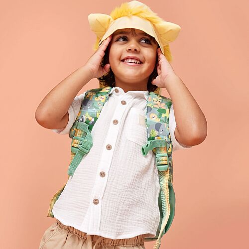 Smiggle Little Journeys Junior Kapüşonlu Karakter Sırt Çantası Yeşil 458340 - 4