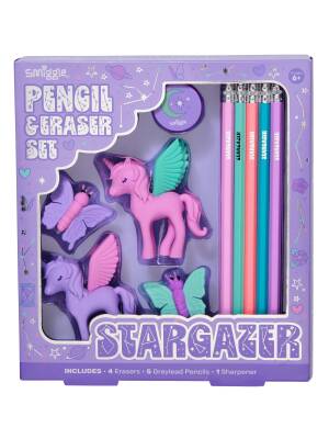 Smiggle Vision Boxed Set With Eraser And Pen, Lilac 470058 - 1