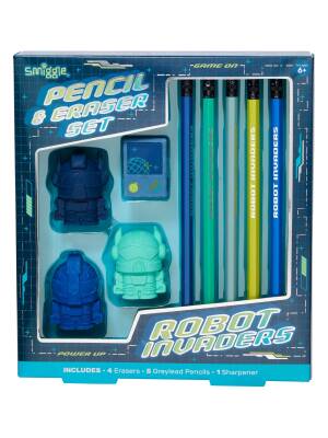 Smiggle Vision Boxed Set With Eraser And Pen, Navy Blue 470058 - 1