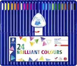 Staedtler Ergosoft Triangular Colored Paints, 24-Pack, 157 Sb24 - Staedtler
