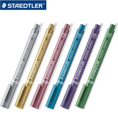 Staedtler Metallic Marker Set Of 6 + Pigment Liner Black (Gift) 8323-Swp6P - 2