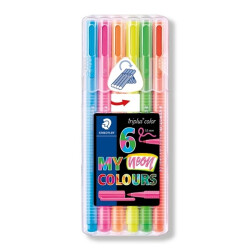 Staedtler Triplus Color Felt-Tip Pen, Neon Color, 1.0 Mm, 6-Pack 323 Sb6Cs1 - 1