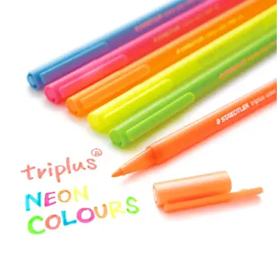 Staedtler Triplus Color Felt-Tip Pen, Neon Color, 1.0 Mm, 6-Pack 323 Sb6Cs1 - 2