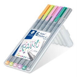 Staedtler Triplus Color Felt-Tip Pens, Pastel Colors, 1.0 Mm, Set Of 6, 323 Sb6Cs01 - 2