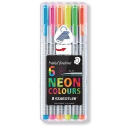 Staedtler Triplus Fineliner Neon Color 6-Piece Set 334 Sb6Cs3 - Staedtler