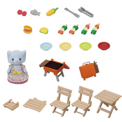 Sylvanian Families Barbecue Picnic Elephant Girl 5640 - 3
