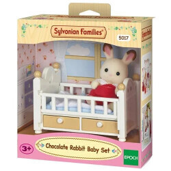 Sylvanian Families Chocolate Ear Bunny Doll And Bed 5017 - 4