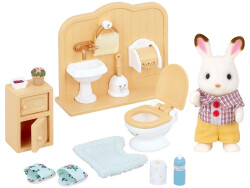 Sylvanian Families Chocolate Ear Rabbit Brother And Toilet 5015 - 3