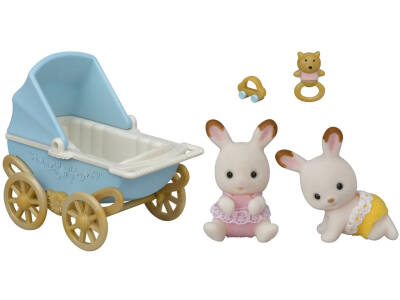 Sylvanian Families Chocolate Ear Twin Bunny Baby 5432 - 2