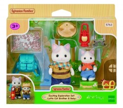 Sylvanian Families Exciting Discovery Set - Latte Cat Boy & Baby - 5763 - 1