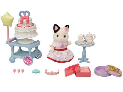 Sylvanian Families Party Time Playset - Tuxedo Cat Girl 5646 - 2
