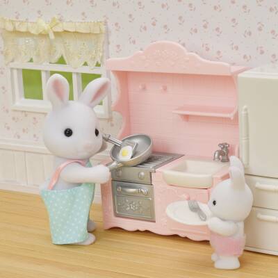 Sylvanian Families Snow Bunny Dad's Cooking Set 5678 - 4