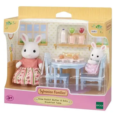 Sylvanian Families Snow Bunny Mother And Baby Breakfast Set 5682 - 1