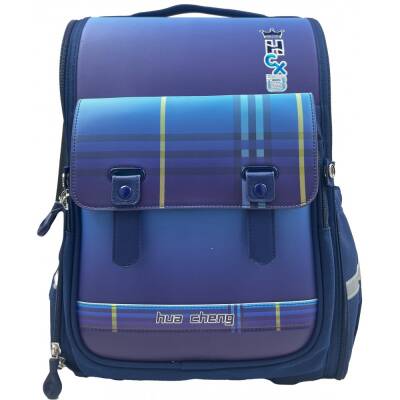 Taros 8480 Blue Plaid Large Backpack - 1