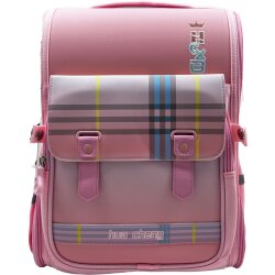 Taros 8482 Pink Plaid Large Backpack - 1