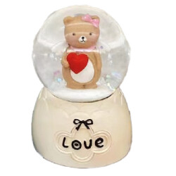 Taros Small Illuminated Angel Bear Snow Globe 6469 - 2