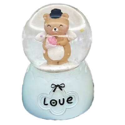 Taros Small Illuminated Angel Bear Snow Globe 6469 - 3