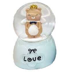 Taros Small Illuminated Angel Bear Snow Globe 6469 - 4