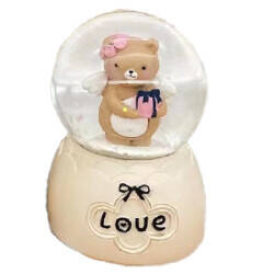 Taros Small Illuminated Angel Bear Snow Globe 6469 - 5
