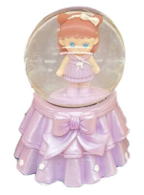 Taros Small Size Light-Up Snow Globe With Girl In Bow 6478 - 1
